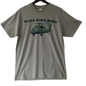 Black Hawk Down The Legend‎ Continues Graphic T-Shirt Size M Green Military